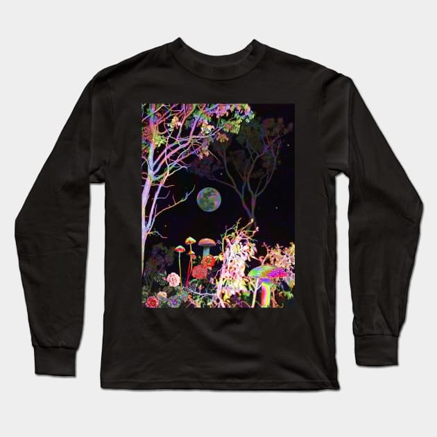 Colorful Night Long Sleeve T-Shirt by Cajuca